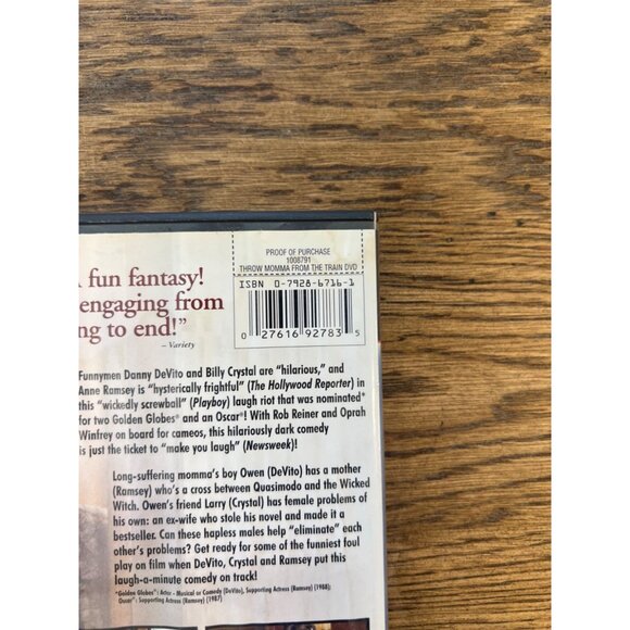 Throw Momma From The Train DVD 1987 Comedy Movie Danny DeVito Pre-Owned - Picture 3 of 4